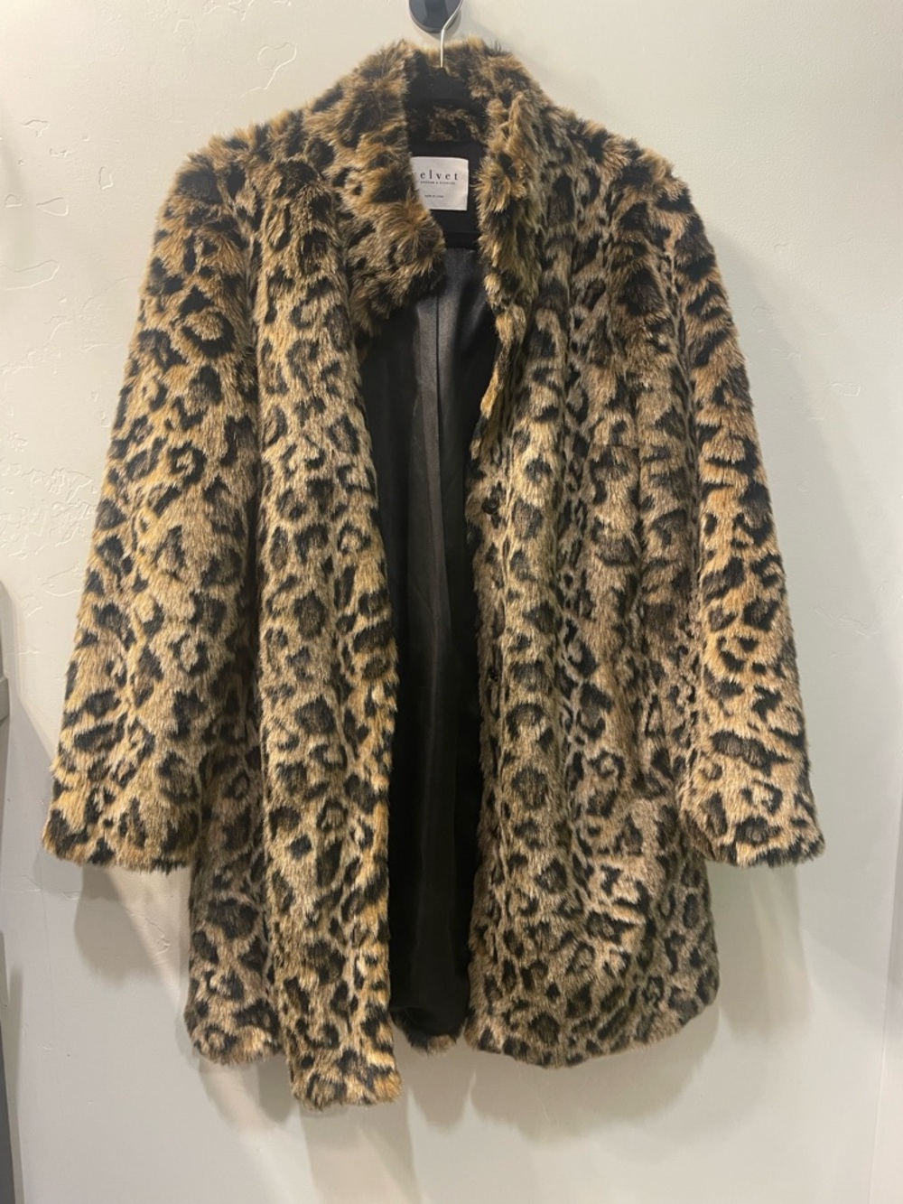 Velvet by Graham & Spencer Leopard Faux Fur Coat - Tan & Black